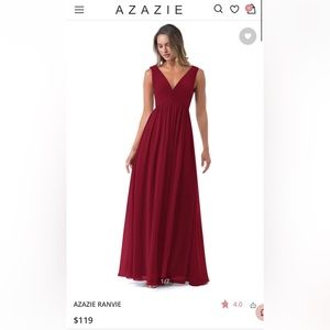 Azazie Ranvie Bridesmaids Dress, A-line Gown Burgundy Red A16